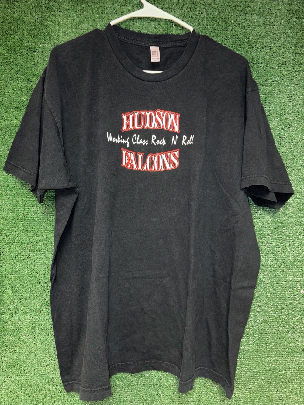 vintage Y2K Hudson Falcons Black Shirt XXL American Apparel tag Punk Oi!
